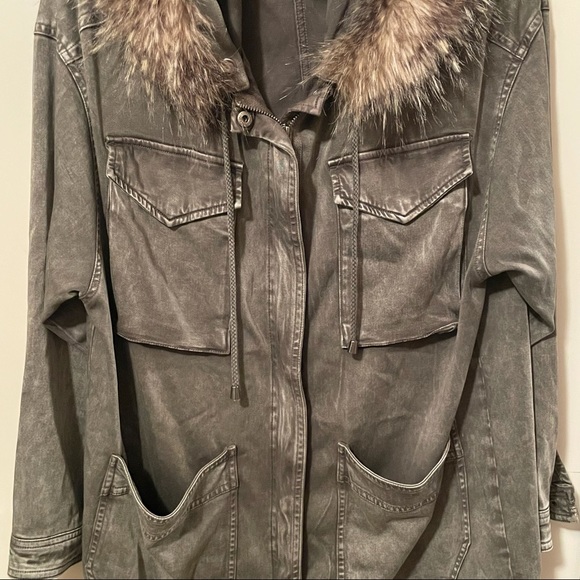 Splendid Dune Sateen Anorak Faux Fur Hood Jacket - Picture 13 of 13